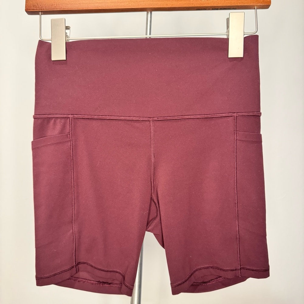 Athleta Women's Salutation Stash Pocket II  7” Biker Shorts Purple - Size Small
